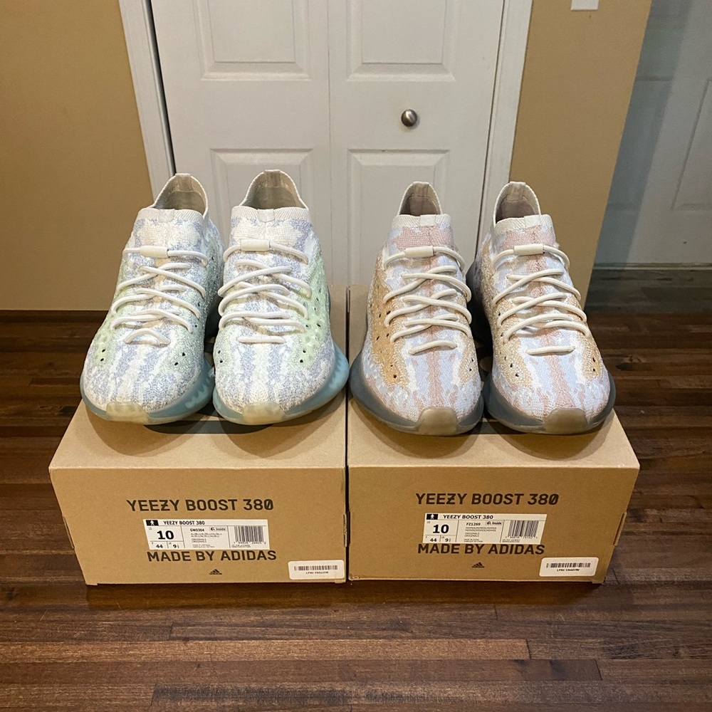 2 pairs of Yeezy 380